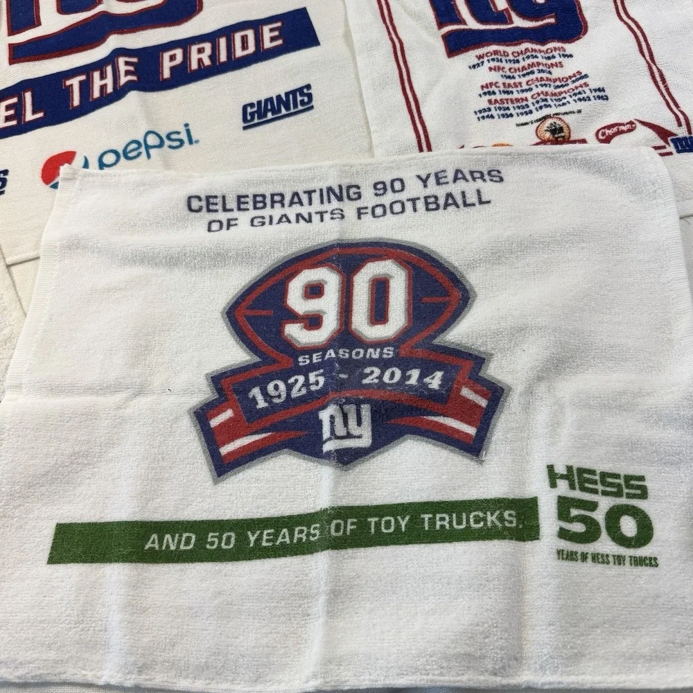 New York Giants Rally Towel Ceremony Wash Lot of 10‎ Game Stadium Retired NY